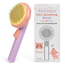 Load image into Gallery viewer, Aimondow Pet Self-Cleaning Slicker Brush Dogs Cats Grooming Brush Cat Shedding Tools Gently Removes Loose Undercoat Massage Brush for Dog Puppy Short or Long Haired