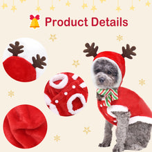 Load image into Gallery viewer, Aimondow Pet Christmas Clothes Xmas Holiday Warm Dog Hoodies Vintage Coat New Year Soft Cosplay Puppy Sweaters for Small Dogs and Cats