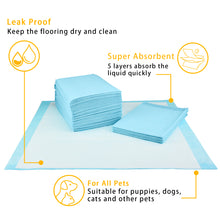 Load image into Gallery viewer, Aimondow Disposable Potty Puppy Pads for Dogs Cats Absorbent Pet Training Pads Quick Drying Dog Pee Pads, Leaking Proof, 23inch×23inch, 60 Count