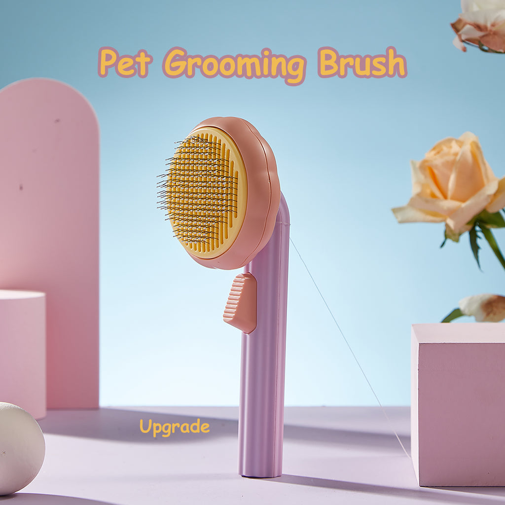Aimondow Pet Self-Cleaning Slicker Brush Dogs Cats Grooming Brush Cat Shedding Tools Gently Removes Loose Undercoat Massage Brush for Dog Puppy Short or Long Haired